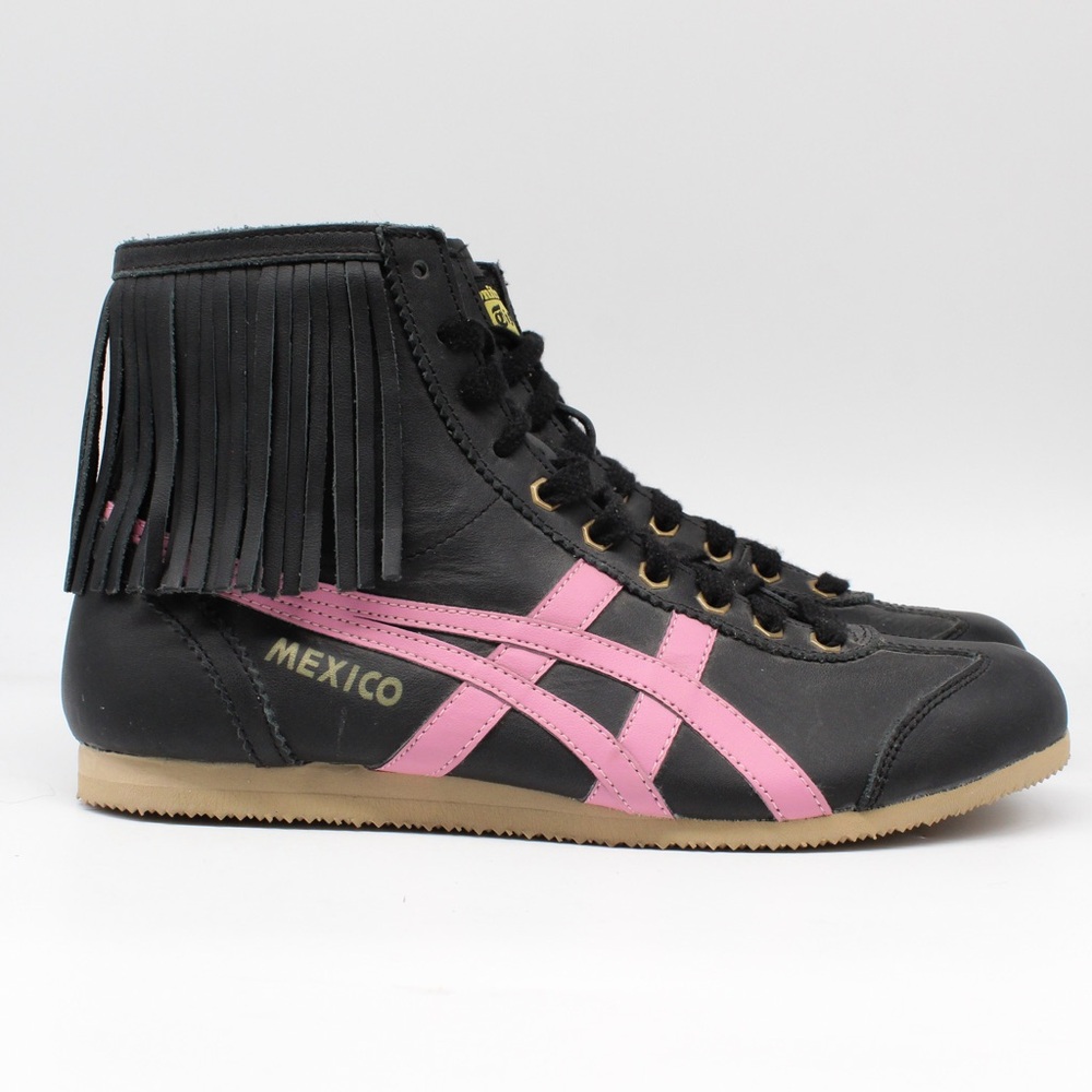Onitsuka Tiger Mexico 66 High top fringe black and pink size 7 women’s sample